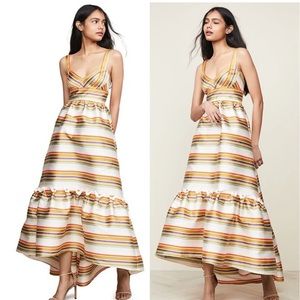 NWT Jill Stuart BHLDN Moira Tiered Satin Maxi Dress Size 6
